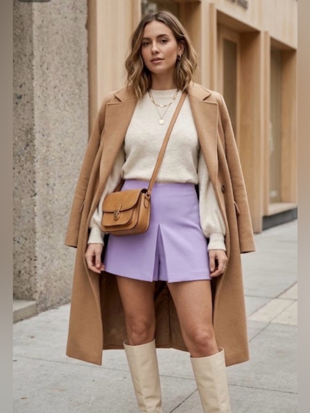 NWT ZARA | Lilac Front-Pleat Women's Skorts